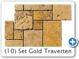 (10) Set Gold Traverten