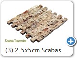 (3) 2.5x5cm Scabas Travertine