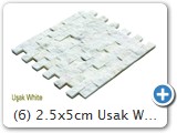 (6) 2.5x5cm Usak White